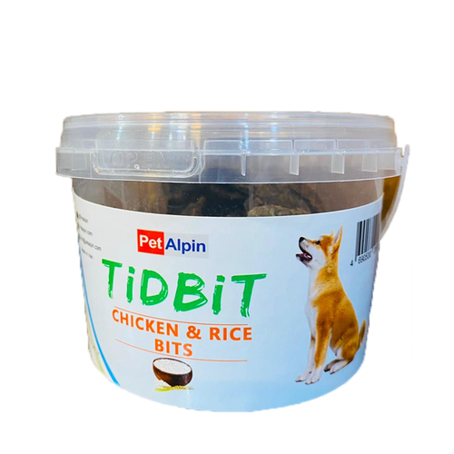 تشویقی سطلی مخصوص سگ با طعم مرغ و برنج Tidbit